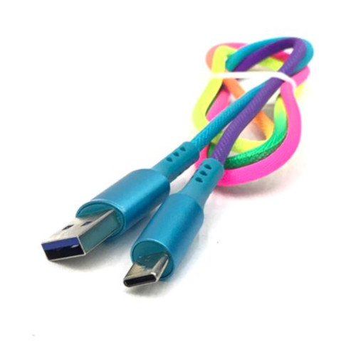 USB to Type C Data & Charging Cable (Rainbow Colour) 1m